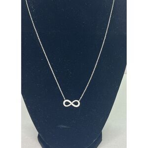 fashion jewelry‎ infinity rhinestone necklace silver tone